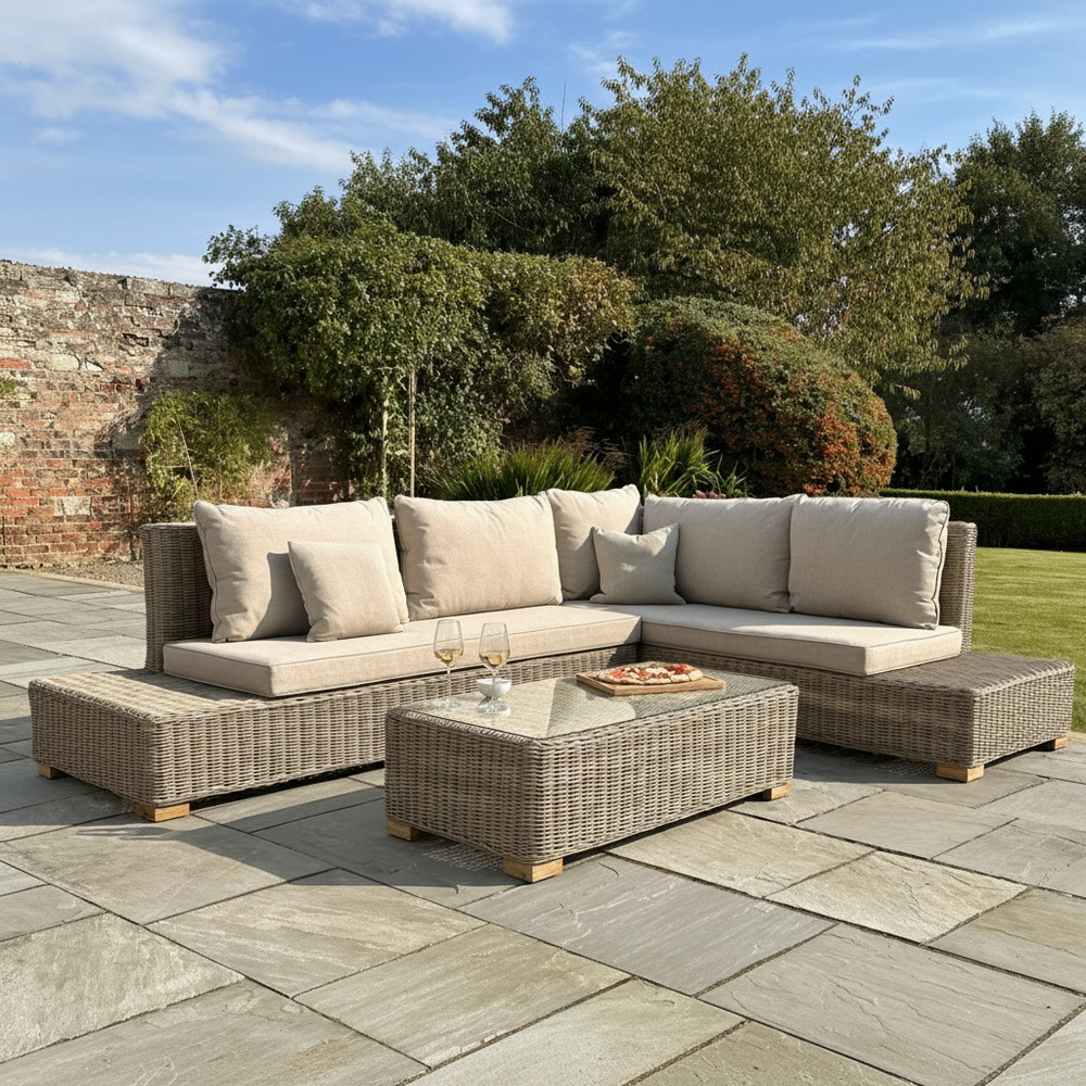 Capri Collection Outdoor Large Corner and Coffee Table Set