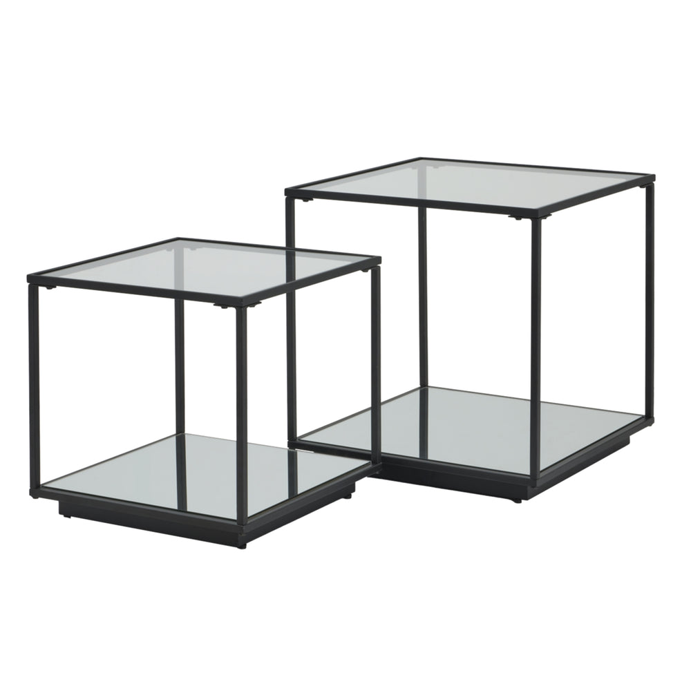 Lennox Black Framed Set of 2 Side Tables
