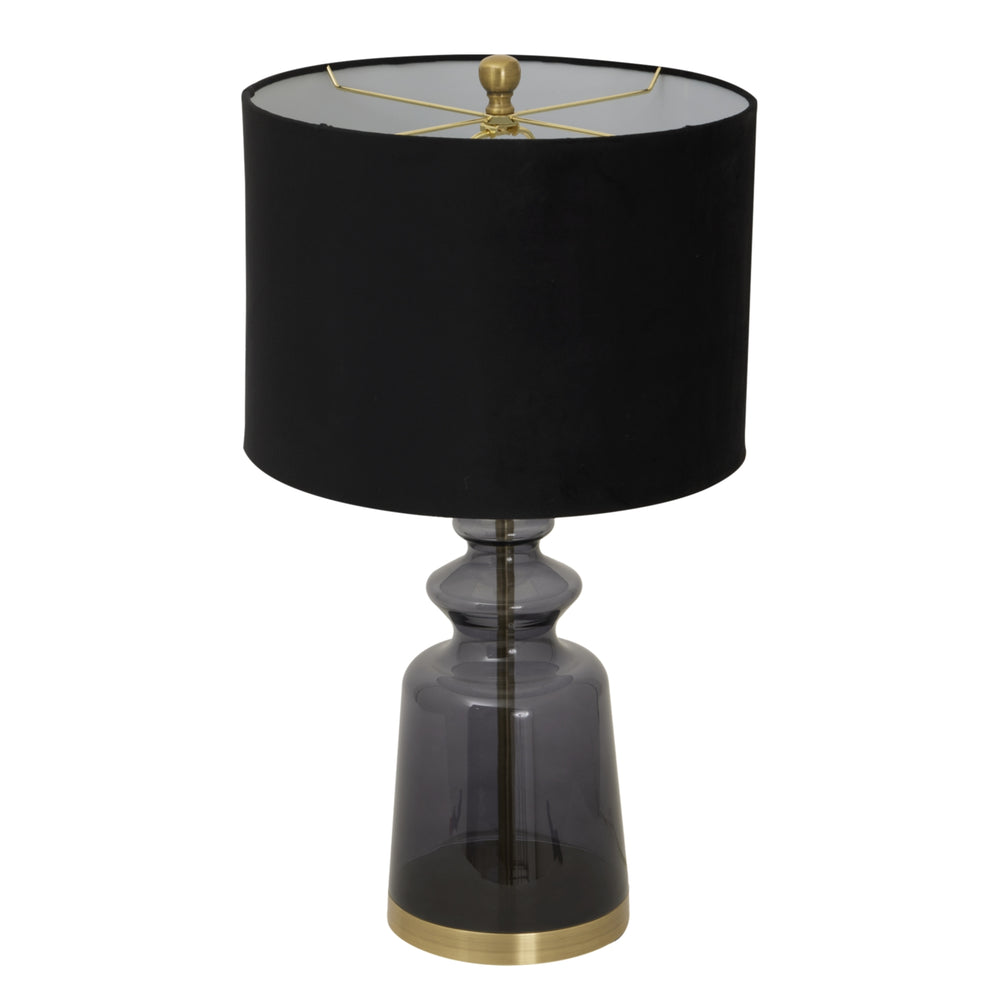 Luxton Glass Urn Lamp with Black Velvet Shade