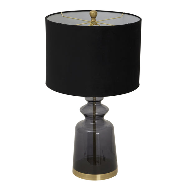 Luxton Glass Urn Lamp with Black Velvet Shade
