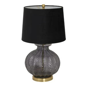 Luxton Glass Fluted Lamp with Black Velvet Shade