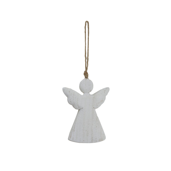 Whitewashed Rustic Hanging Angel