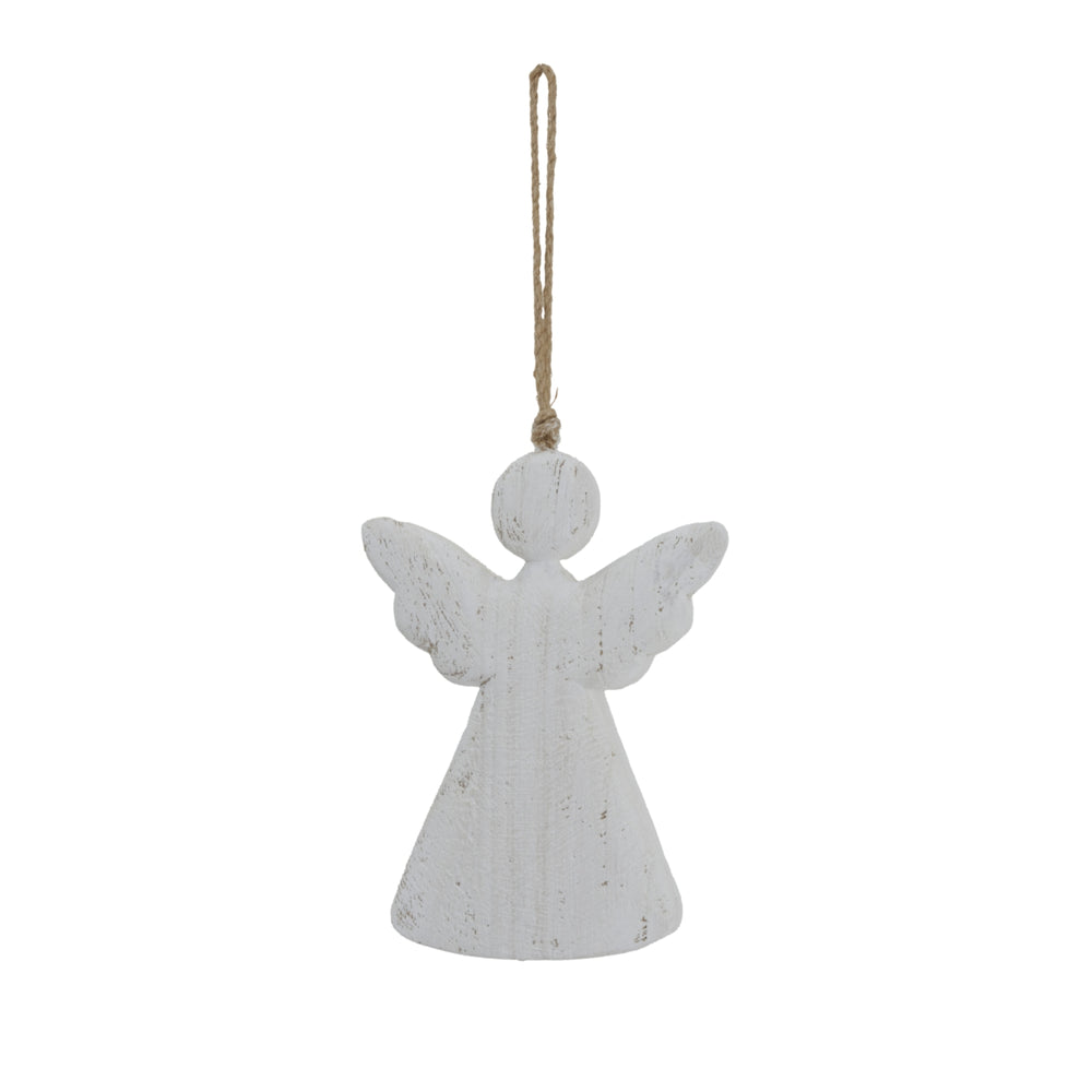 Large Whitewashed Rustic Hanging Angel
