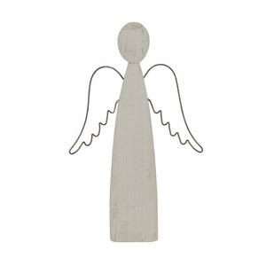 Large Whitewashed Rustic Standing Angel