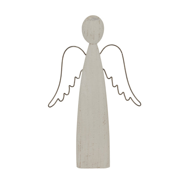 Large Whitewashed Rustic Standing Angel