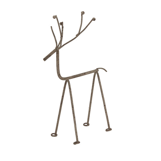 Rustic Metal Reindeer On Stand
