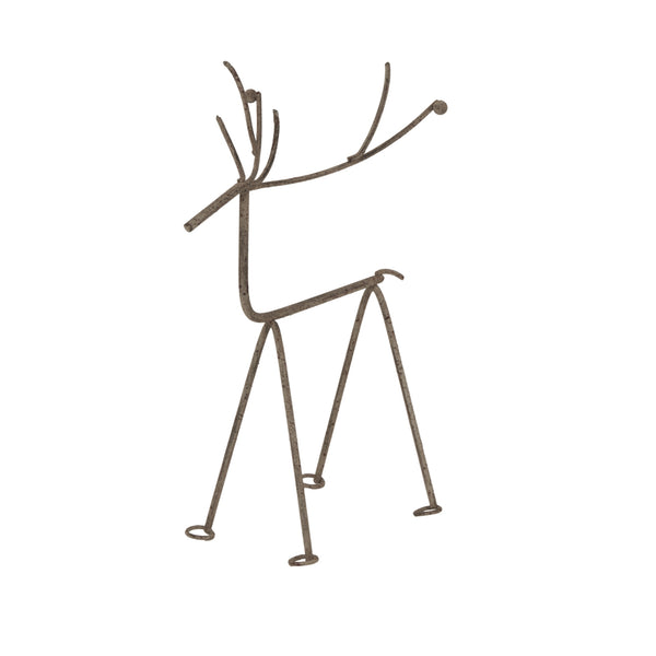 Medium Rustic Metal Reindeer on Stand
