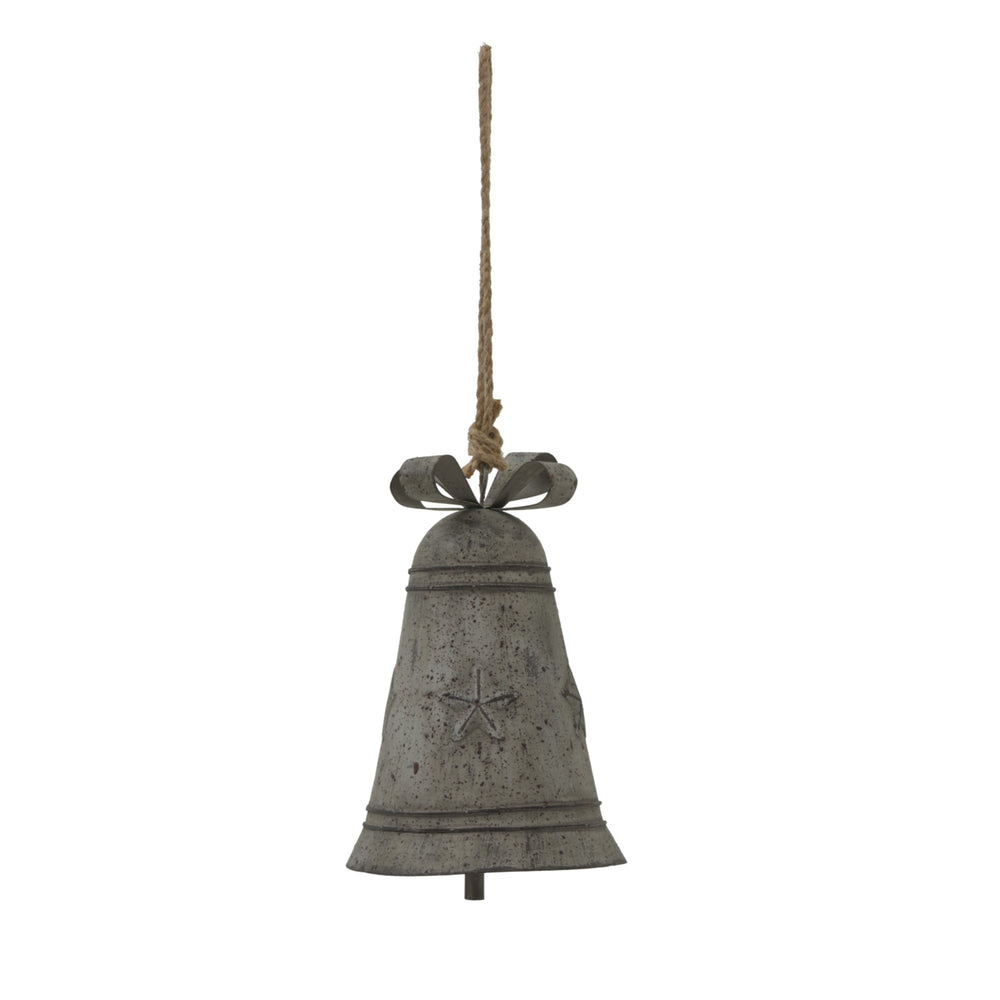 Rustic Metal Hanging Bell with Bow