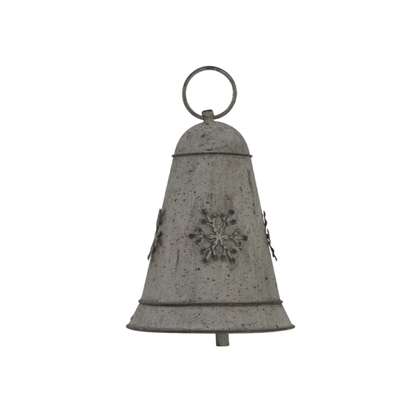 Rustic Metal Hanging Bell with Snowflake