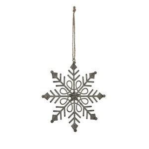Rustic Hanging Gem Snowflake Decoration