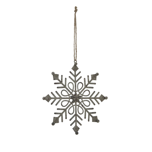 Rustic Hanging Gem Snowflake Decoration