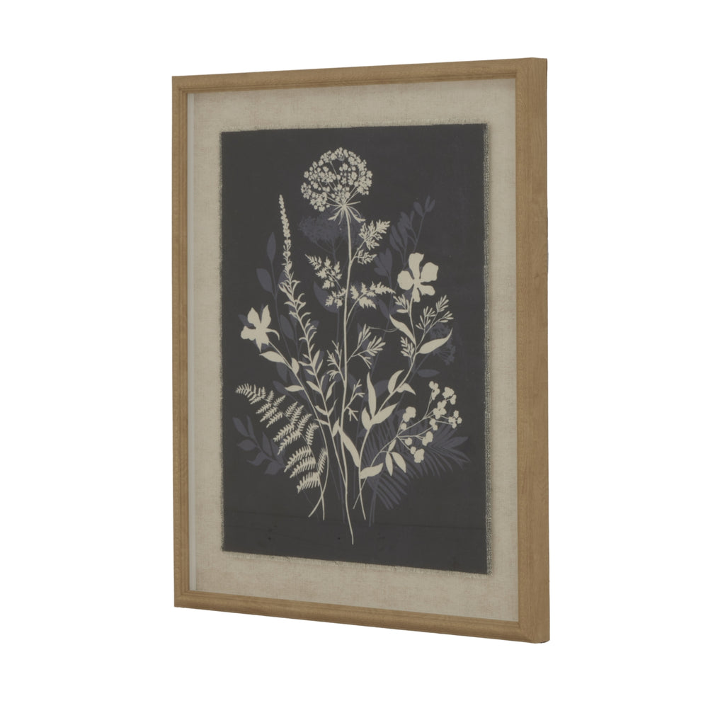 Flora & Fauna Collection Meadow on Linen in Beaded Frame