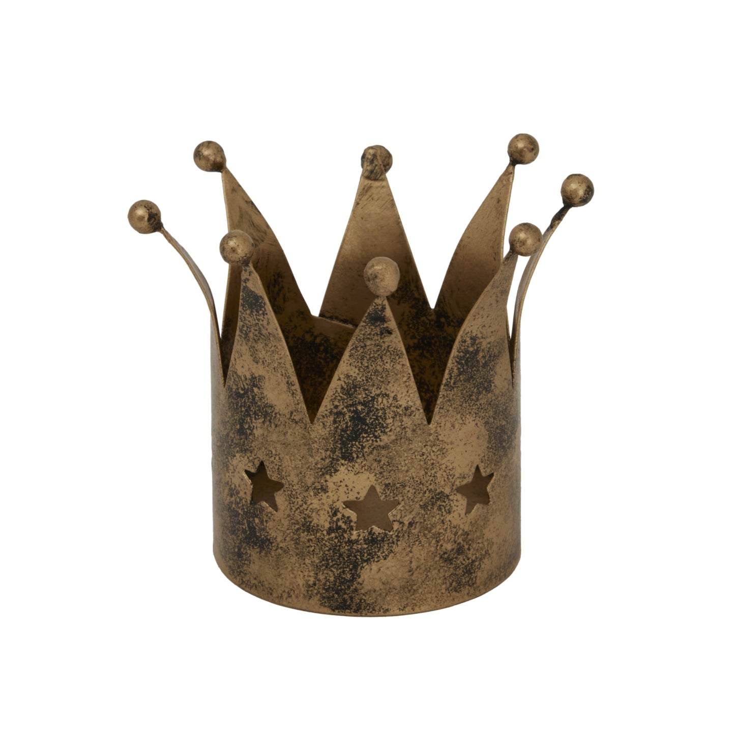 Antique Gold Crown Tealight Holder