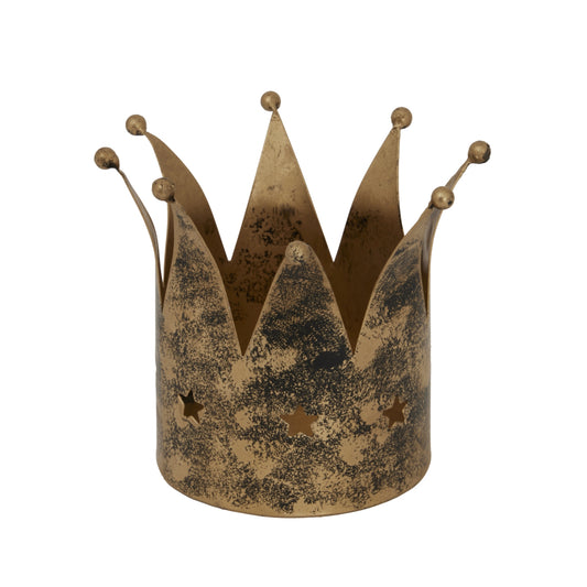 Antique Gold Crown Candle Holder