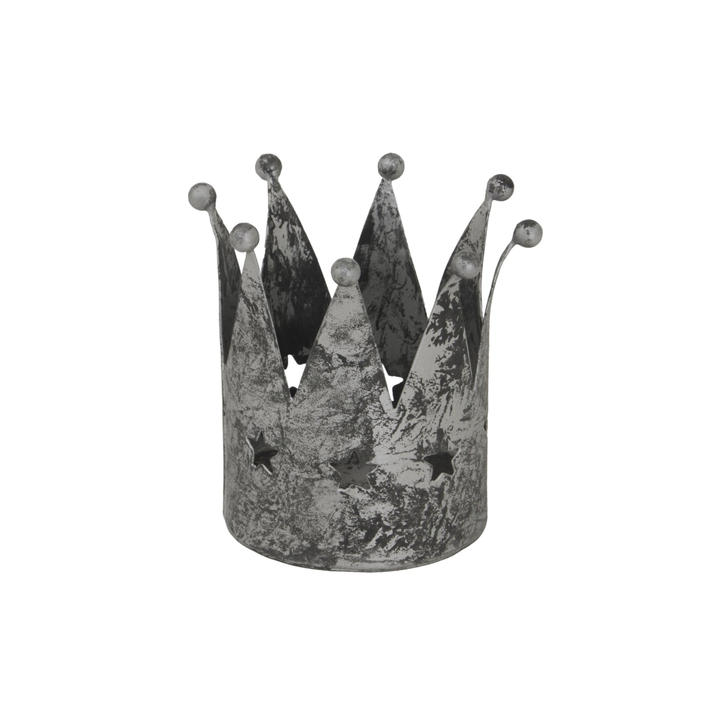 Antique Silver Crown Tealight Holder