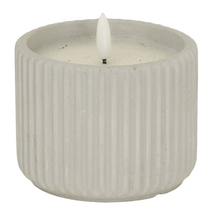 Luxe Collection Natural Glow Chalk Ribbed Medium LED Candle