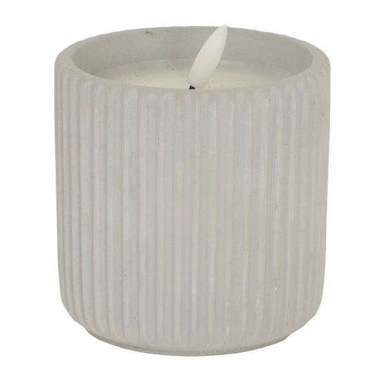 Luxe Collection Natural Glow Chalk Ribbed Large Led Candle