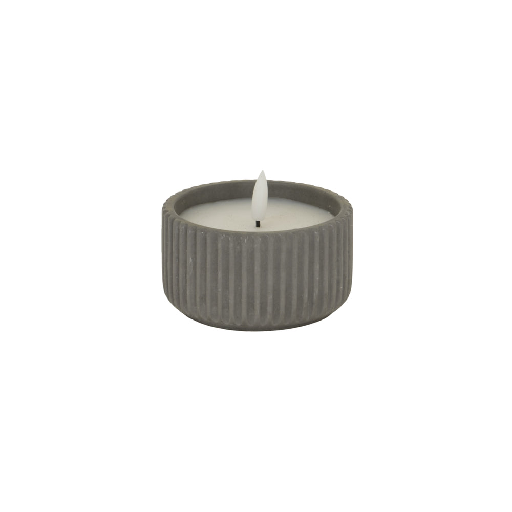 Luxe Collection Natural Glow Ribbed Small LED Candle
