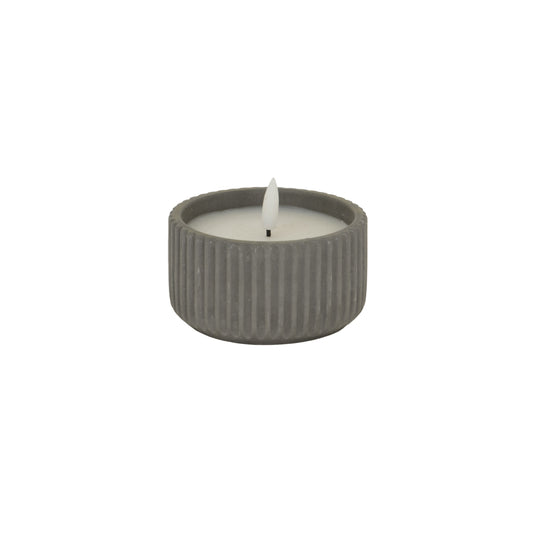 Luxe Collection Natural Glow Ribbed Small Led Candle
