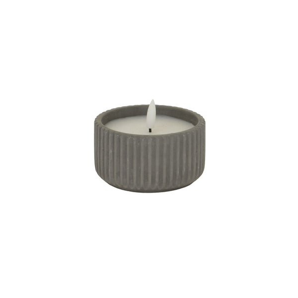 Luxe Collection Natural Glow Ribbed Small LED Candle