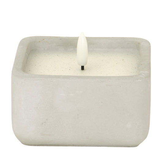Luxe Collection Natural Glow Chalk Square  Led Candle