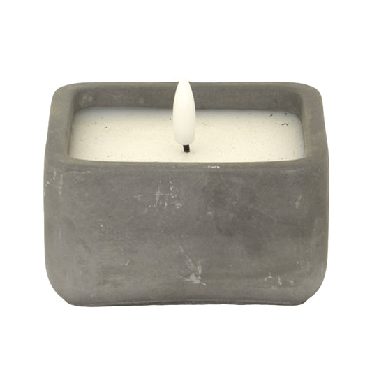 Luxe Collection Natural Glow Grey Square  Led Candle