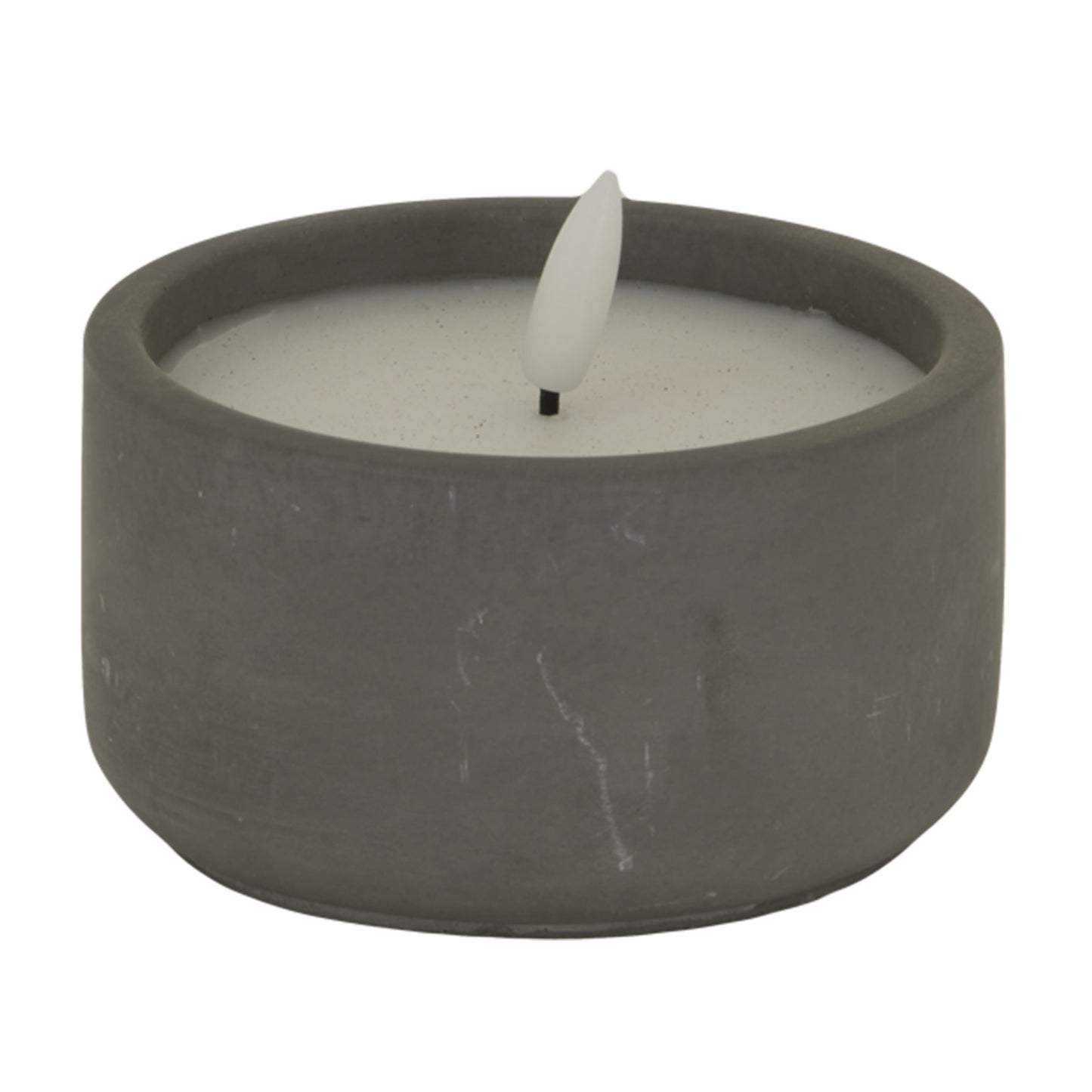 Luxe Collection Natural Glow Grey Round  Led Candle