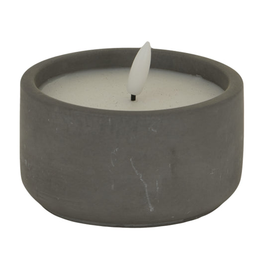 Luxe Collection Natural Glow Grey Round  Led Candle