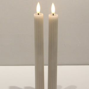 Luxe Collection Natural Glow Taupe Ribbed Taper Candles