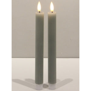 Luxe Collection Natural Glow Sage Ribbed Taper Candles