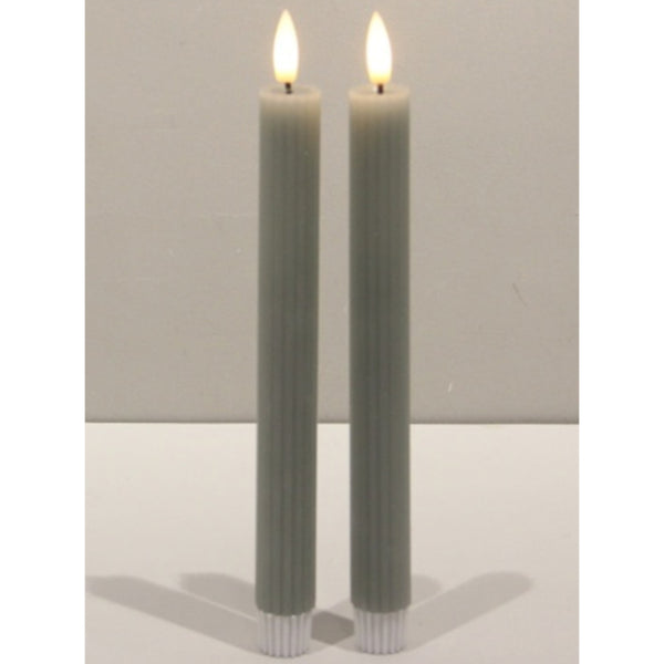 Luxe Collection Natural Glow Sage Ribbed Taper Candles
