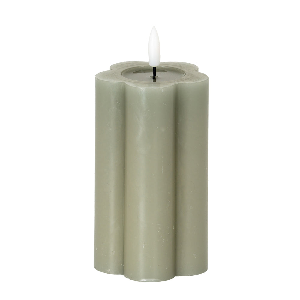 Luxe Collection Natural Glow 2.75x5 Grey Pillar LED Candle