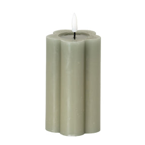 Luxe Collection Natural Glow 2.75x5 Grey Pillar LED Candle