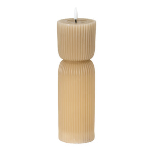 Luxe Collection Natural Glow 2.75x10 Stone Carved LED Candle