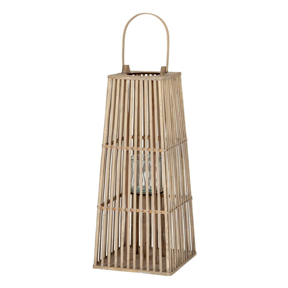 Medium Silo Wicker Lantern with Glass Holder