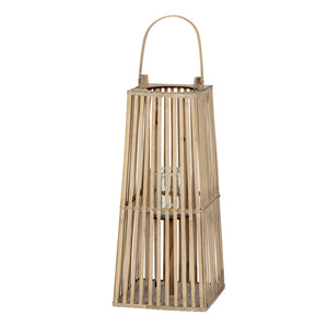 Small Silo Wicker Lantern with Glass Holder