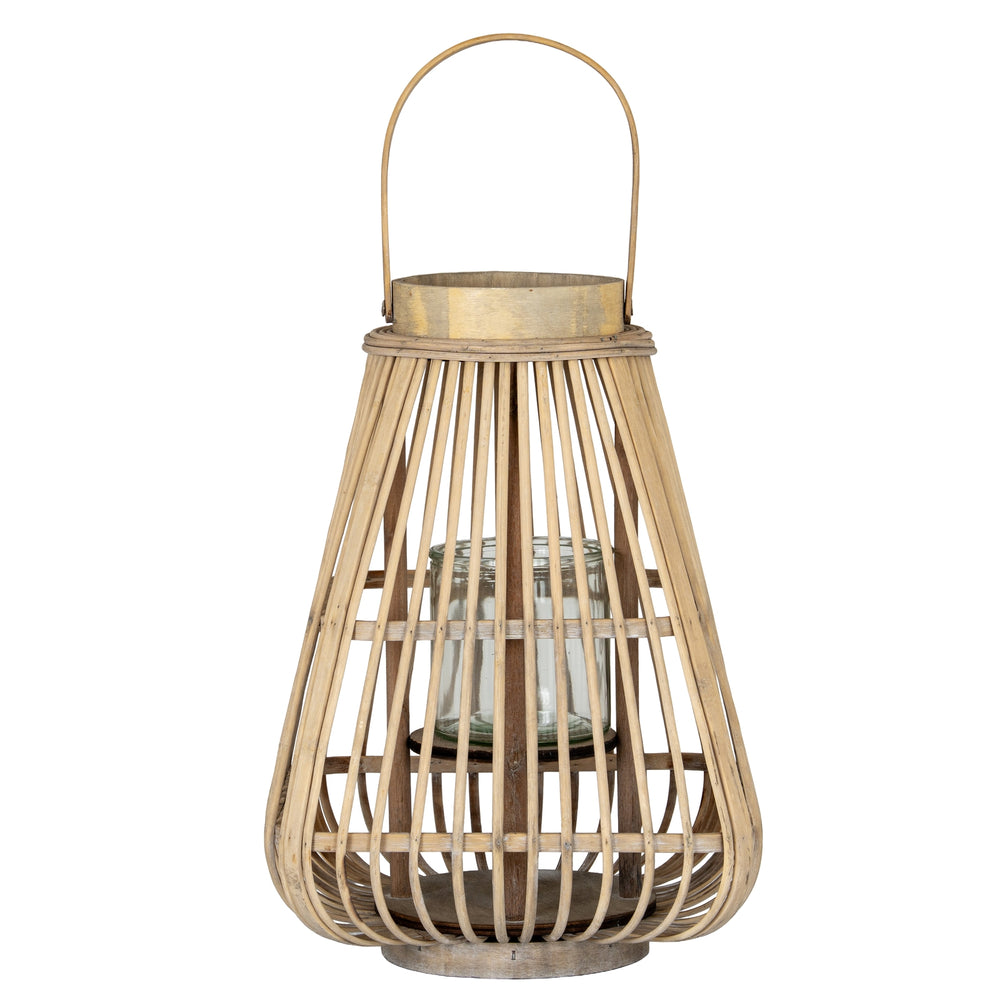 Medium Peardrop Wicker Lantern with Glass Holder