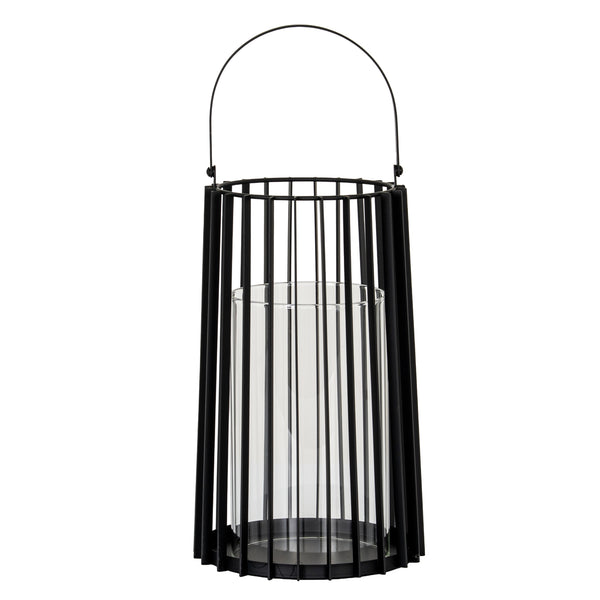 Lynk Large Lantern with Handle and Glass Candle Holder