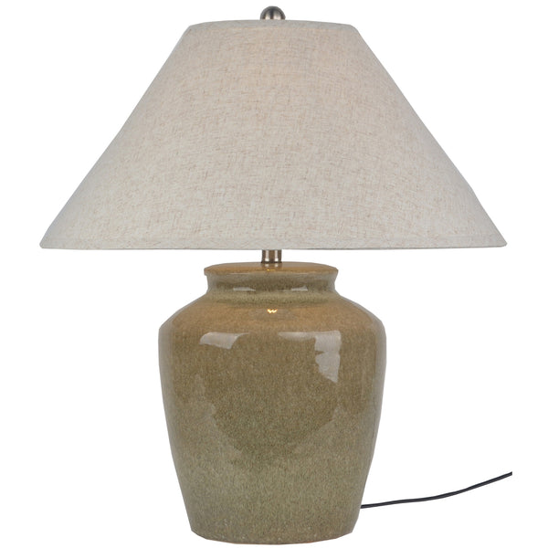 Mottura Ceramic Table Lamp with Edged Linen Shade