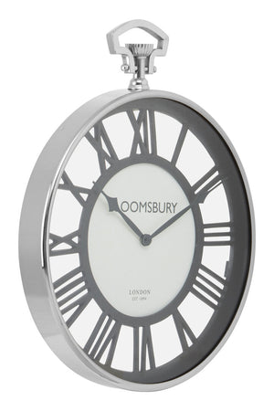 Mateo Nickel Finish Pocket Style Wall Clock detail image – Xshowhome furniture