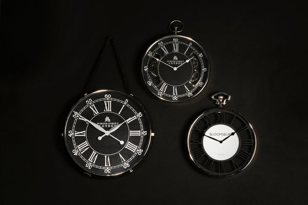 Mateo Nickel Finish Pocket Style Wall Clock detail image – Xshowhome furniture