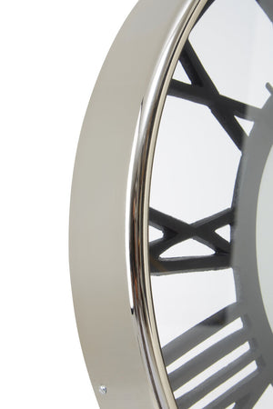 Mateo Nickel Finish Pocket Style Wall Clock detail image – Xshowhome furniture