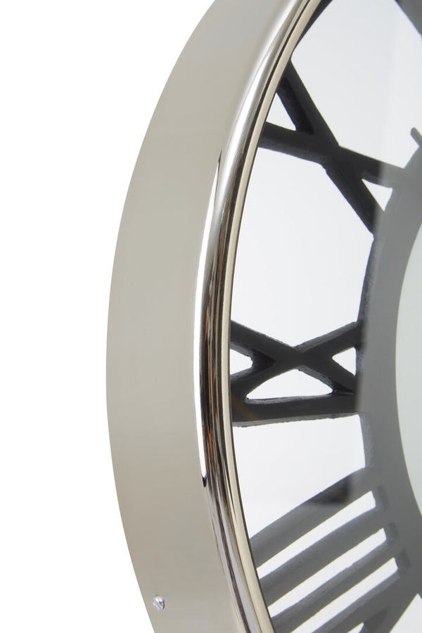 Mateo Nickel Finish Pocket Style Wall Clock detail image – Xshowhome furniture