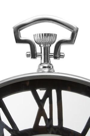 Mateo Nickel Finish Pocket Style Wall Clock detail image – Xshowhome furniture