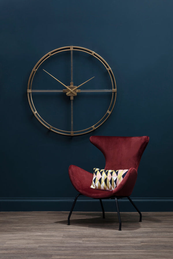 Beauly 110cm Dia Gold Finish Metal Wall Clock detail image – Xshowhome furniture
