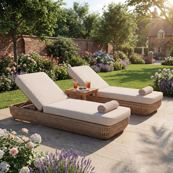 Ex-Display Bloom Outdoor Sunbed - Brown - Hills
