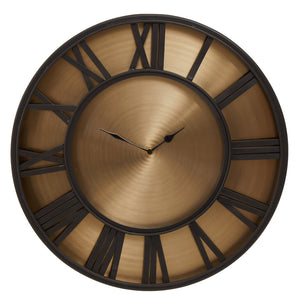 Mateo 51cm Dia Black and Antique Gold Large Wall Clock detail image – Xshowhome furniture