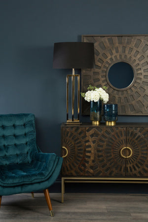 Skye Gold Finish Rectangular Table Lamp detail image – Xshowhome furniture