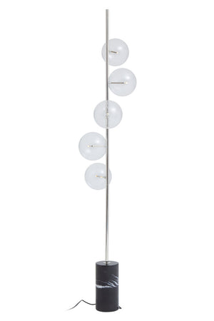 Abira Nickel and Black Marble Floor Lamp detail image – Xshowhome furniture