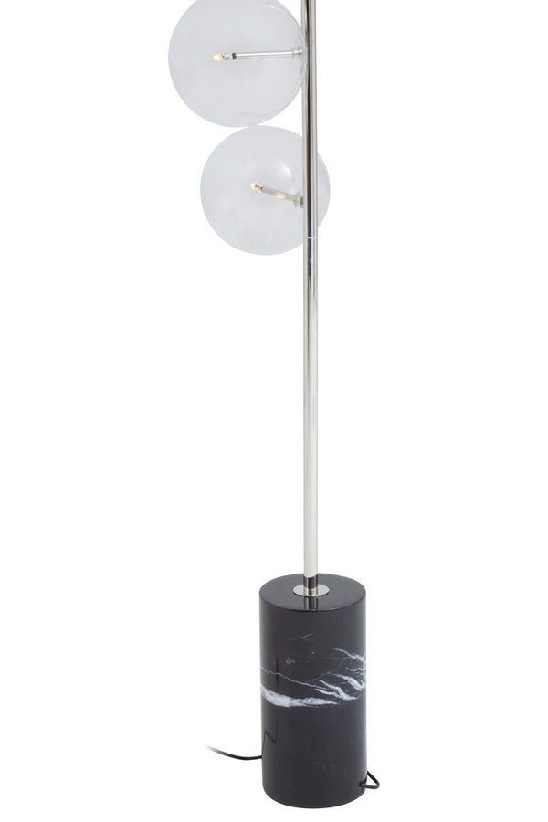 Abira Nickel and Black Marble Floor Lamp detail image – Xshowhome furniture